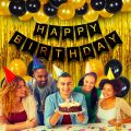 Party Propz Happy Birthday Banner Decoration Kit - 34Pcs Set for Boys Husband Balloons Decorations Items Combo with Helium  Balloons and Foil Curtain. 