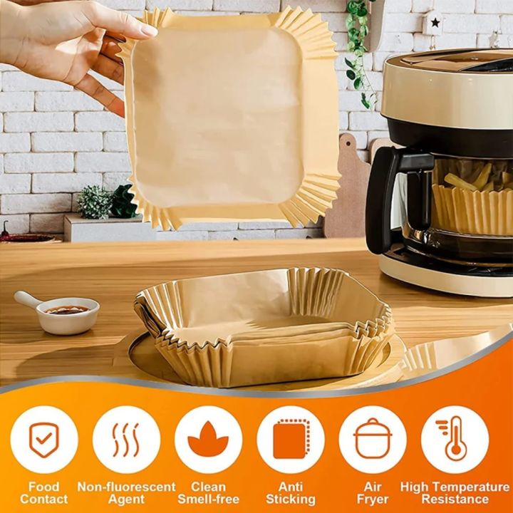 20/50/100Pcs%20Air%20fryer%20Baking%20Paper%20for%20Barbecue%20Plate%20Round%20Oven%20Pan%20Pad%2016/20cm%20AirFryer%20Oil-Proof%20Disposable%20Paper%20LinerHats%20&%20Caps%20-%20Image%205