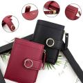 Card holder Ladies purse Compact PU leather Coin pocket Small wallet Folding design Short size Money holder for Daily use Travel accessory Shopping companion Gift for women. 