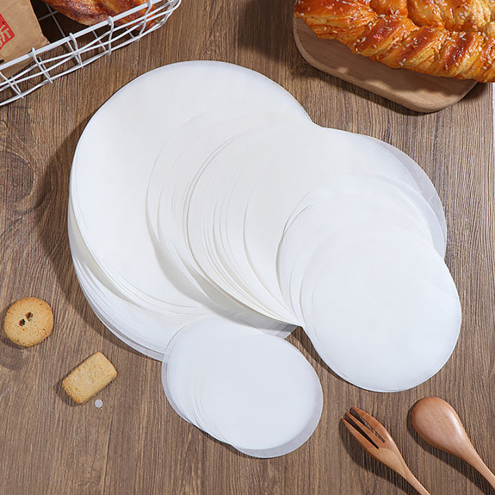 50Pcs Baking Oiled Paper Circle Parchment Paper Multifunction Liner BBQ Oven Patty Hamburger Paper Steamer Liners Baking Tool FUHENG