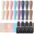 Parkson 8pcs/Set Nail Polish UV Gel Nail Art Polish Soak Off Manicure Nail Gel Varnish All Seasons Nail Decoration Gel. 