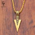 Sunnyheart Male Necklace Stainless Steel Spearhead Charm Male Necklace. 