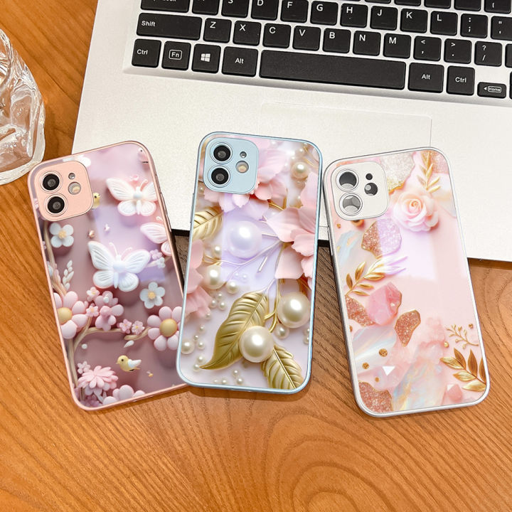 UCUC%20for%20OPPO%20F19%20Pro%20A94%20Cover%20Tempered%20Glass%20Golden%20Pearl%20Luxury%20Metallic%20Lens%20Phone%20Case%20-%20Image%203