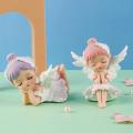 Cute Angel Figurines Resin Girl Statue Realistic Cartoon Mini Car Ornament Angel Statue Children Bedroom Decor 3 Styles. 