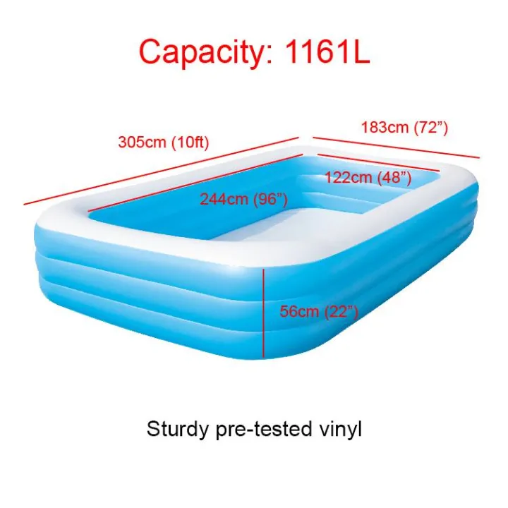 305cm%20INTIME%203%20Layer%20Extra%20Large%20Rectangular%20Inflatable%20Family%20Swimming%20Pool%20Indoor%20Outdoor%20-%20Image%205