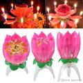 Music Candle for Birthday Cake Lotus Flower Candle. 