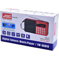 JOC Radio Rechargeable Portable FM USB / SD Card / Bluetooth / Earphone Hi Fi Radio With Screen USB Mini FM Radio. 