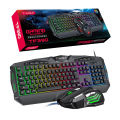 T-Wolf TF-390 USB Wired Gaming Keyboard & Mouse Standard 104 Keys Ergonomic Multimedia Keyboard Rainbow LED Backlight RGB for PC Computer Desktop Laptop Keyboard & Mouse Combo. 