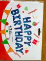 13 PCS SET Letters Happy Birthday Foil Balloon 16" Banner Party Deco Alphabet Aluminum BLUE. 