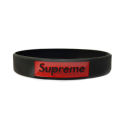 Supreme Black Silicone Mens & Womens Unisex hand band Wristband Bracelet. 