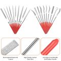 Pack of 20, Diamond Needle Files Set Jewellery Hand Files Tooth File Tool Set Accessory. 