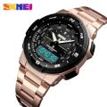 SKMEI Stainless Steel Dual Display Waterproof Watch For Men 1370. 