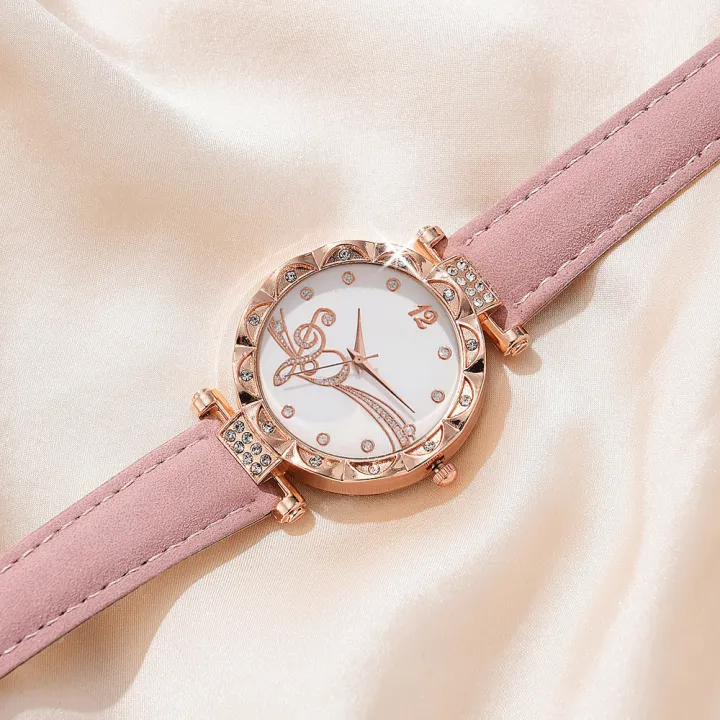Pink%20Fashon%20Elegant%20Women%20WristWatch%206Pcs%20Heart%20Ring%20Necklace%20Earrings%20Bracelet%20Set%20PU%20Strap%20Ladies%20Quartz%20WristWatch%20No%20Box%20-%20Image%203