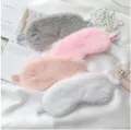 Pure Color Imitation Silk Eye Mask Sleeping Eye Protection Comfortable And Breathable Plush Eye Mask For Women And Men. 