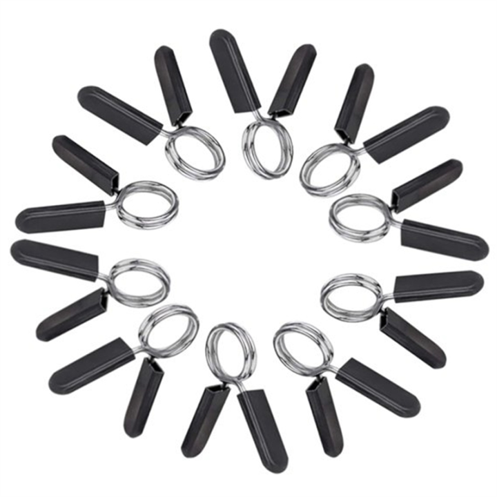 Spring Lock For Rings Rectangle Shape 10-Pack Barbell Clamps for Standard Barbells, Spring Lock Rings for ...