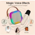 K12 Bluetooth Karaoke Machine Portable 5.3 PA Speaker System with Dual Wireless Microphones for Home Family Parties, Singing, and Fun. Rechargeable Speaker with LED Lights, High Bass, USB/SD Card Support, Perfect for Kids, Adults, and Special Occasions. 