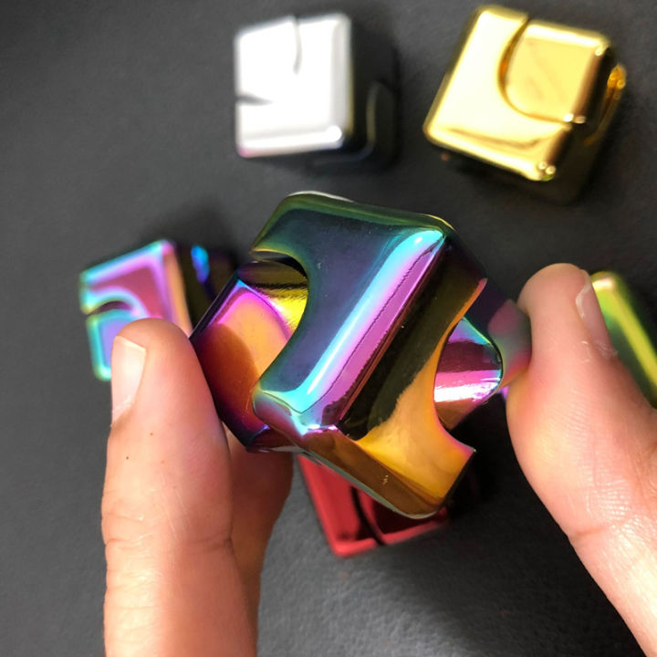 Square Magic Dice Metal Rotate Cube Fidget Spinner Gifts For Adults And ...