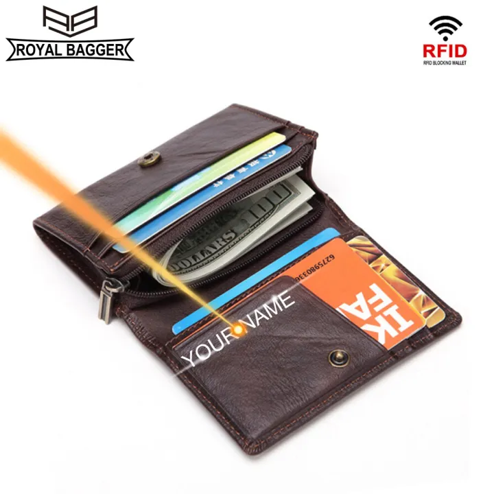 【ZIME】Royal Bagger Men Small Wallet Handmade  Cow Leather Men's  Purse Card Holder Wallets Vintage Fashion