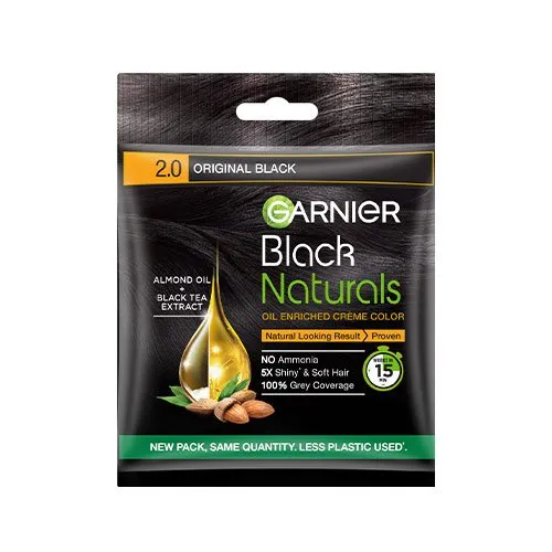 Garnier Color Naturals Hair Color 3.0 Brown Black / 2.0 0riginal Black  / 1.0 Deep Black / 4.0 Natural Brown  (20ml + 20g)