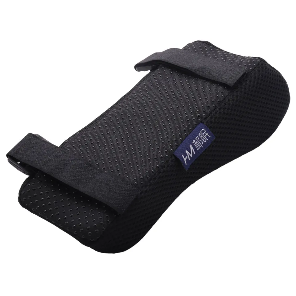 2-Pack Memory Foam & Cooling Gel Armrest Pads For Office & Gaming Chairs - Adjustable Strap