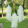 1Pcs Wisteria Artificial Flower Silk Vine Garland Hanging for Wedding Party Garden Outdoor Greenery Office Wall Decor. 