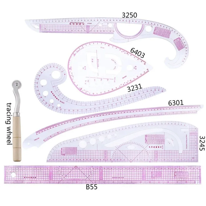 13Pcs%20Ruler%20Tailor%20Measuring%20Kit%20Clear%20Sewing%20Drawing%20Ruler%20Yardstick%20Sleeve%20Arm%20French%20Curve%20Set%20Cutting%20Ruler%20Paddle%20Wheel%20-%20Image%206