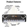 Children's keyboard, Multifunctional 61-key children's electronic piano keyboard with LCD Display, microphone. 