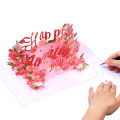Happy Valentine's Day Pop up Happy Birthday Valentines Gift Wedding Invitation Handicraft With Envelope. 