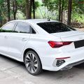 Car Rear Window Shutter Cover Trim Window Louver Side Vent Trim for Audi A3 8Y Sedan 2021-2024 Bright Black. 