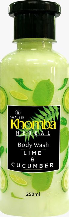 SWADESHI Khomba Herbal Bodywash - Lime & Cucumber - With - 250Ml