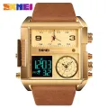 SKMEI Sports Leather Quartz Large Dial Waterproof Watches for Men 1391. 
