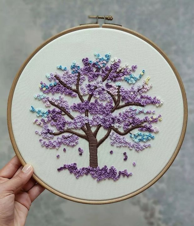 Tree%20Wall%20Hnging%20Embroidery%20Hoop%20Art%20Hand%20Embroidery%20Finished%20Art%20Customized%20Housewarming%20Gift%20Idea%20Landscape%20Modern%20Decor%20Wall%20Hanging%20-%20Image%203