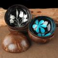 Natural Leaf Pattern Coconut Shell Eco-Friendly Candy Storage Bowl Container Coconut Bowls Home Decoration. 