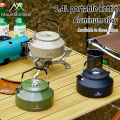 Mountainhiker 1.4L Camping Te-apot Outdoor Water Kettle Picnic Hiking Cookware Soup Boiling Te-a Pot Cof-fee Cup. 