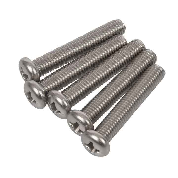 M8 x 45mm 304 Stainless Steel Phillips Machine Screw Bolt 5pcs