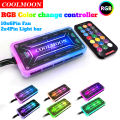 Coolmoon Rgb Remote Controller Dc12v 5a Led Color Intelligent Fan Controller With 10pcs 6pin Fan Ports 2pcs 4pin Bar Ports. 