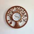Saikon Quartz Clock wood Colour Analog Tree Wall Clock s-717 Made In India 40cm. 