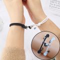 2Pcs/Set Lovers Heart Couple Magnetic Distance Bracelet -Matching Friendship Bracelet -Rope Braided Kit Valentine's Day Jewelry. 