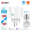 Tuya Smart Plug Zigbee EU 16A/20A Smart Socket With Power Timing Voice Control Works Whit Alexa Google Home. 