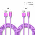 Micro USB fabric fast charging Data cable with  colour. 