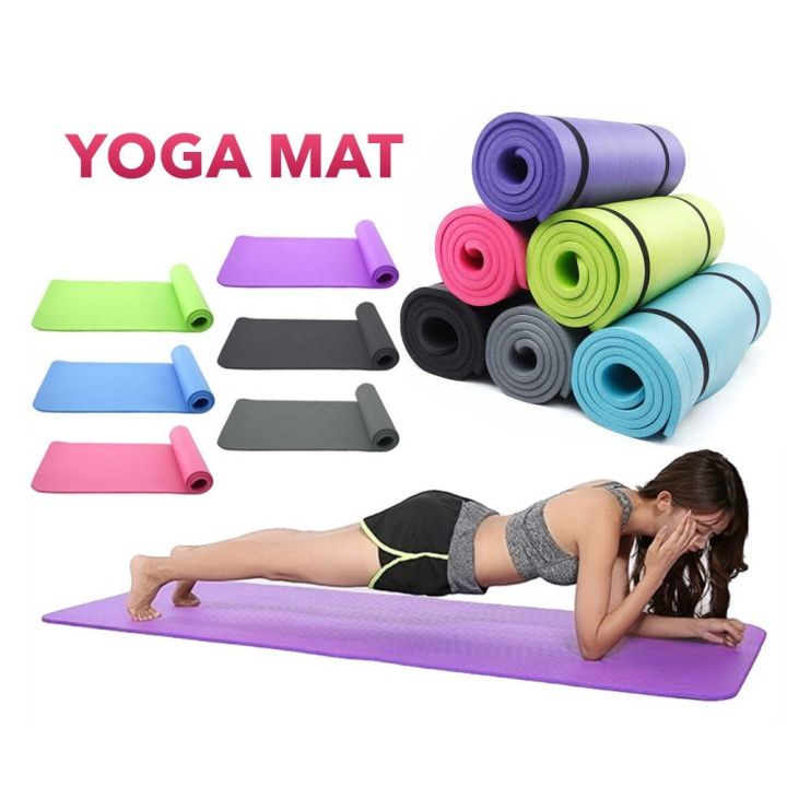 Yoga Mat 4mm with Free Bag - Non Slip, Washable, Moisture