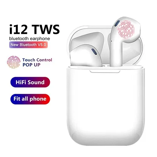 i12 TWS inPods Bluetooth Gaming Earphone Headset Wireless Headphone for All Phones
