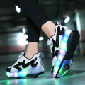 Two-Wheel Heelys Boys and Girls Student Version Sports Shoes with Wheels Children's Roller Skating Luminous the Skating Shoes. 