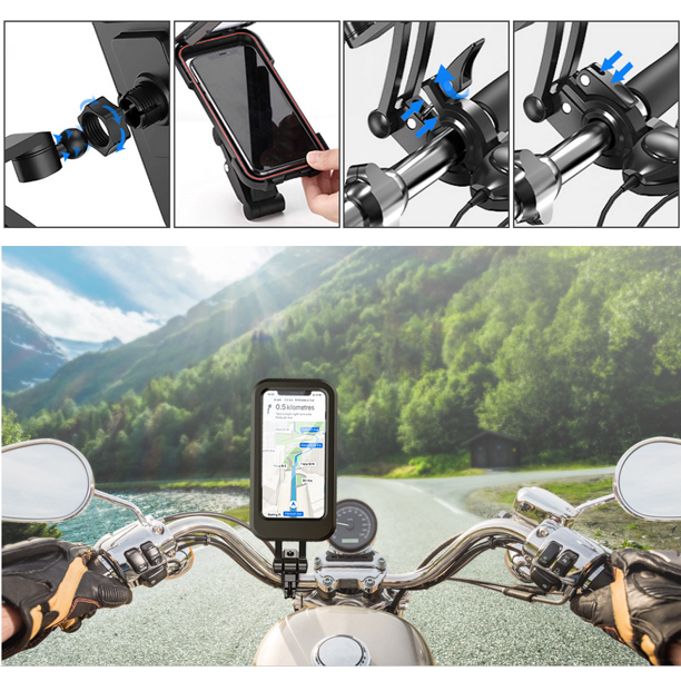 Waterproof Bike Phone Mount Cell Phone Holder for Motorcycle