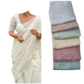 Original Golden checks saree  (Check cotton). 