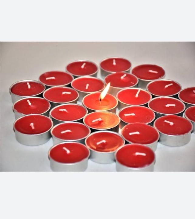 Floating candles red and white (10 pcs)