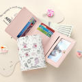 Pink Women Wallet Student Large Capacity Floral Card Holder Bow Tri-Fold Coin Purse for Girls Students Use School Gift. 