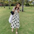 Summer High-Profile Figure Maternity Dress Korean Style Polka-Dot Loose-Fitting Dress Mid-Length Late Pregnancy FatMM200Catty Top. 