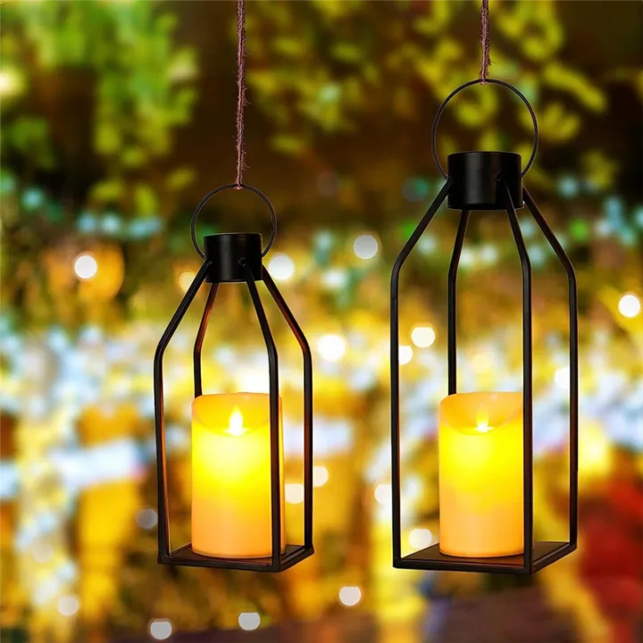 2%20Set%20Candle%20Lantern%20Black%20Decorative%20Lanterns%20with%20Flickering%20LED%20Christmas%20Halloween%20Gift%20-%20Image%204