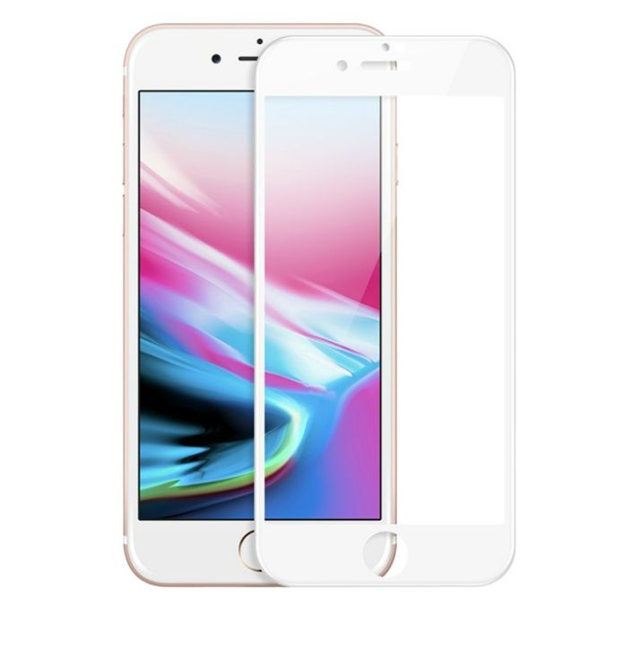 9H 9D Full Screen White Tempered Glass For iPhone 7 6 6s 8 7 Plus Screen Protector Anti-Scratch Edge to Edge Temperd Glass